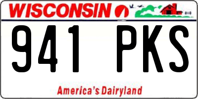 WI license plate 941PKS