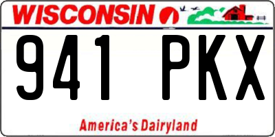 WI license plate 941PKX