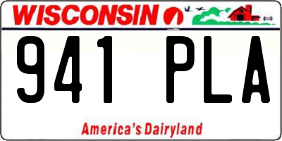 WI license plate 941PLA