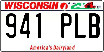 WI license plate 941PLB