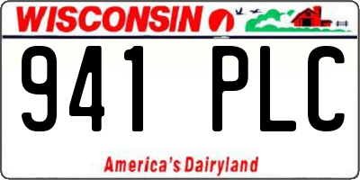 WI license plate 941PLC