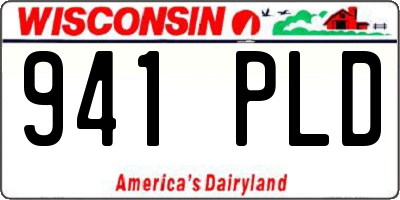 WI license plate 941PLD