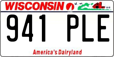 WI license plate 941PLE