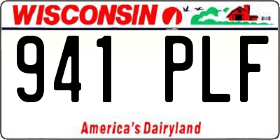 WI license plate 941PLF