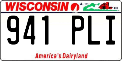WI license plate 941PLI