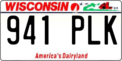 WI license plate 941PLK