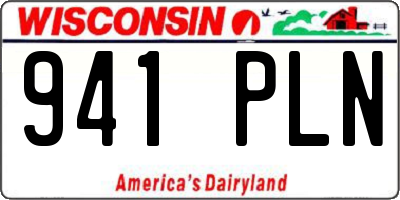 WI license plate 941PLN