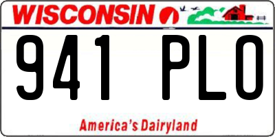 WI license plate 941PLO