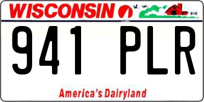 WI license plate 941PLR