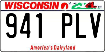 WI license plate 941PLV