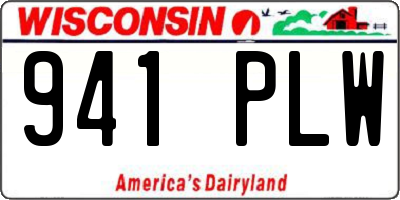 WI license plate 941PLW