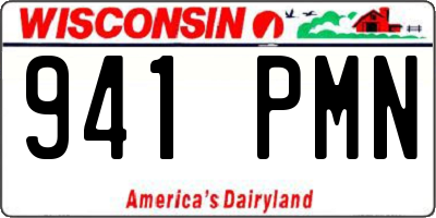 WI license plate 941PMN