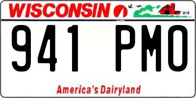WI license plate 941PMO