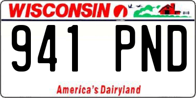 WI license plate 941PND