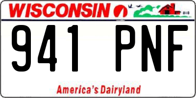 WI license plate 941PNF