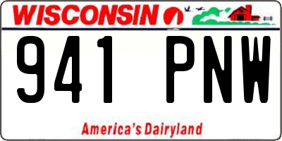 WI license plate 941PNW
