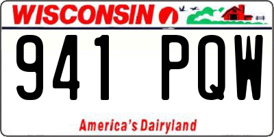 WI license plate 941PQW
