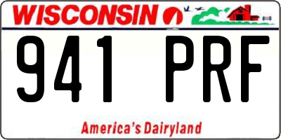 WI license plate 941PRF