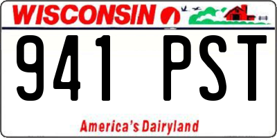 WI license plate 941PST