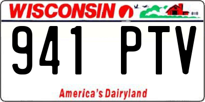 WI license plate 941PTV