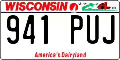 WI license plate 941PUJ