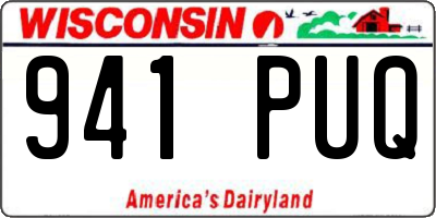 WI license plate 941PUQ