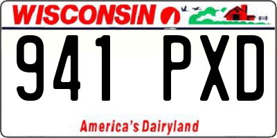 WI license plate 941PXD
