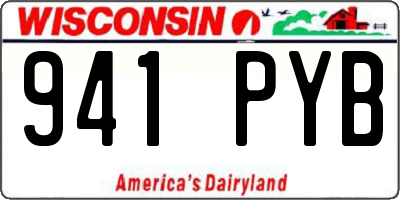 WI license plate 941PYB