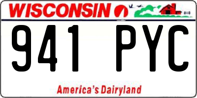 WI license plate 941PYC