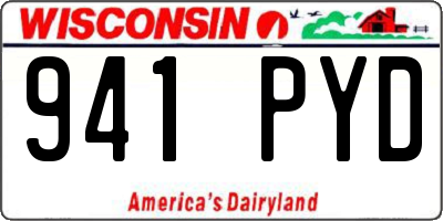 WI license plate 941PYD