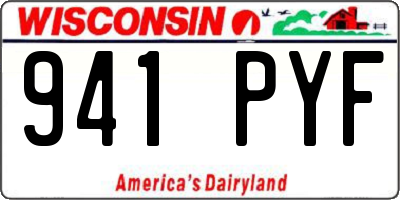 WI license plate 941PYF