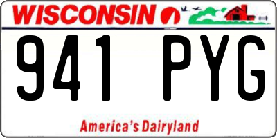 WI license plate 941PYG