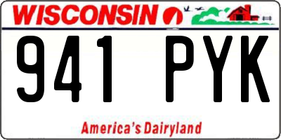 WI license plate 941PYK