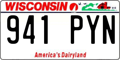 WI license plate 941PYN