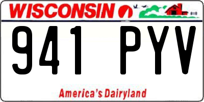 WI license plate 941PYV