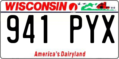 WI license plate 941PYX