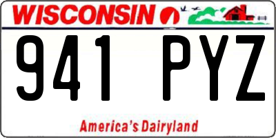 WI license plate 941PYZ