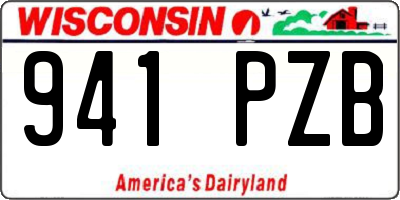 WI license plate 941PZB