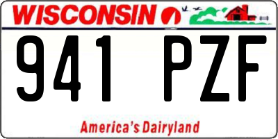 WI license plate 941PZF