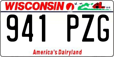 WI license plate 941PZG