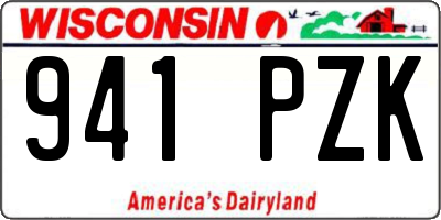 WI license plate 941PZK