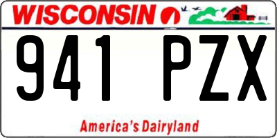 WI license plate 941PZX