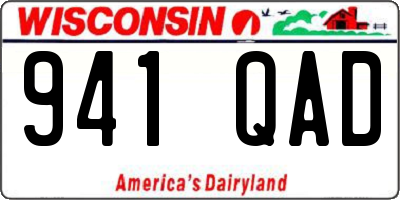 WI license plate 941QAD
