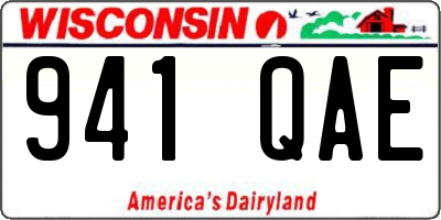 WI license plate 941QAE