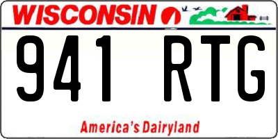 WI license plate 941RTG