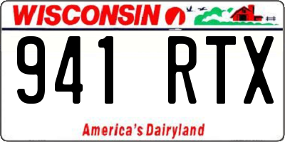 WI license plate 941RTX