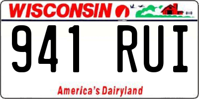 WI license plate 941RUI