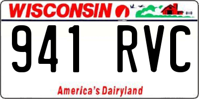 WI license plate 941RVC