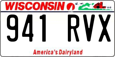 WI license plate 941RVX