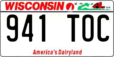 WI license plate 941TOC